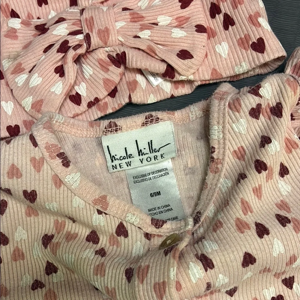 Blush Pink Heart Nicole Hiller and Floral Baby One-Piece Carter’s Bundle
